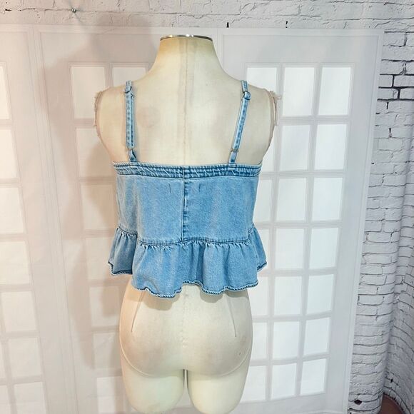 Madewell light Denim Peplum Cami size 4 - Picture 8 of 13